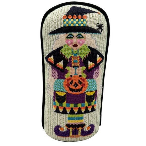 Shelly Tribbey Other - Shelly Tribbey Needlepoint Halloween Witch Shelf Sitter Finished Handmade 2015